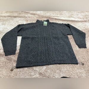 Mens Aran Zip Cardigan